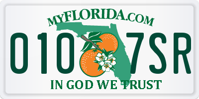 FL license plate 0107SR