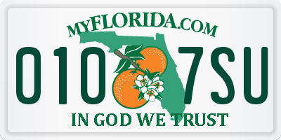 FL license plate 0107SU