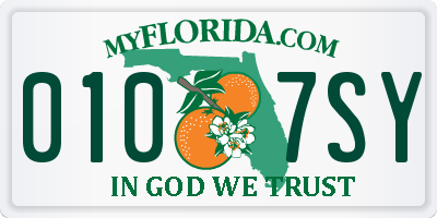 FL license plate 0107SY