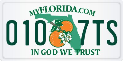 FL license plate 0107TS