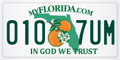 FL license plate 0107UM