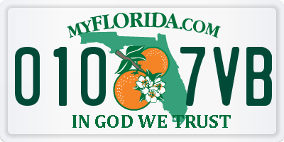FL license plate 0107VB