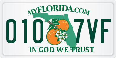 FL license plate 0107VF