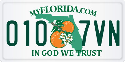 FL license plate 0107VN