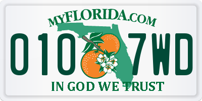 FL license plate 0107WD