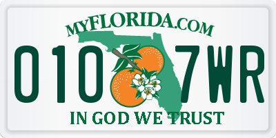 FL license plate 0107WR