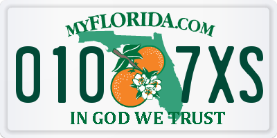 FL license plate 0107XS
