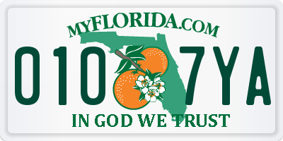 FL license plate 0107YA