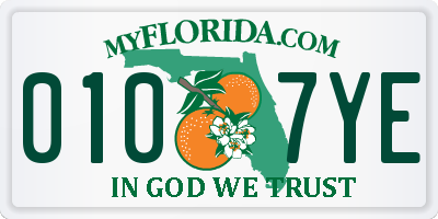FL license plate 0107YE