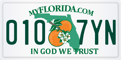 FL license plate 0107YN