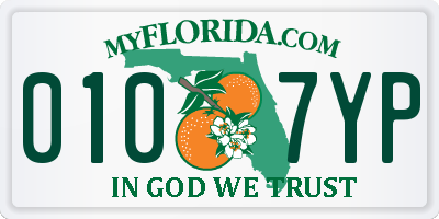 FL license plate 0107YP
