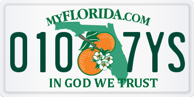 FL license plate 0107YS