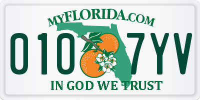 FL license plate 0107YV