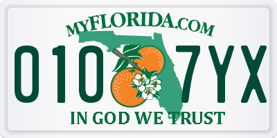 FL license plate 0107YX