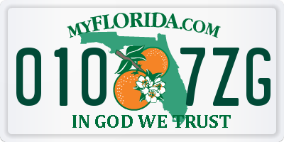 FL license plate 0107ZG