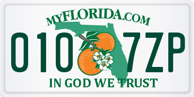 FL license plate 0107ZP