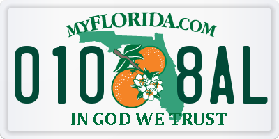 FL license plate 0108AL