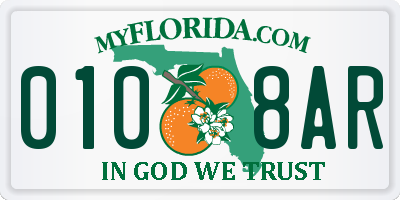 FL license plate 0108AR