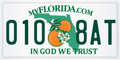 FL license plate 0108AT