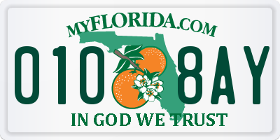 FL license plate 0108AY