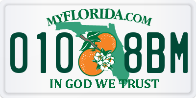 FL license plate 0108BM