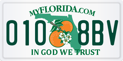 FL license plate 0108BV