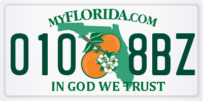 FL license plate 0108BZ