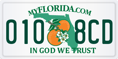 FL license plate 0108CD