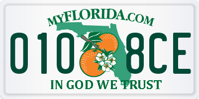 FL license plate 0108CE