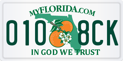 FL license plate 0108CK