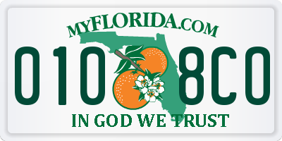FL license plate 0108CO