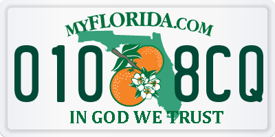 FL license plate 0108CQ