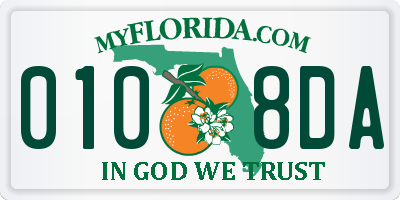 FL license plate 0108DA