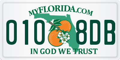 FL license plate 0108DB