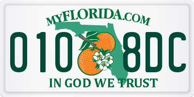 FL license plate 0108DC