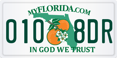 FL license plate 0108DR
