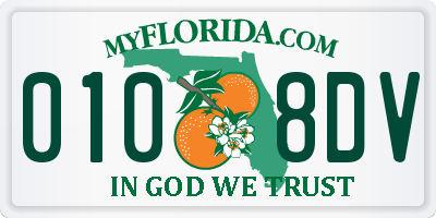 FL license plate 0108DV