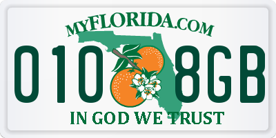 FL license plate 0108GB