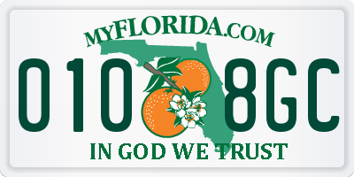 FL license plate 0108GC