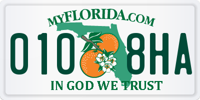 FL license plate 0108HA