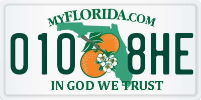 FL license plate 0108HE