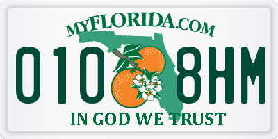 FL license plate 0108HM