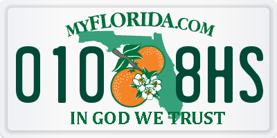 FL license plate 0108HS