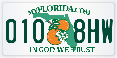 FL license plate 0108HW