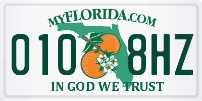 FL license plate 0108HZ