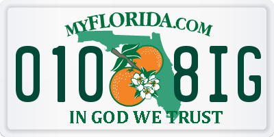FL license plate 0108IG