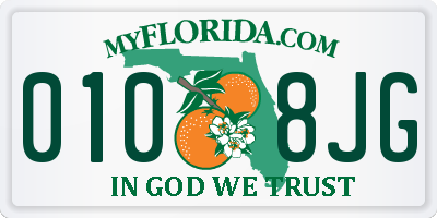 FL license plate 0108JG