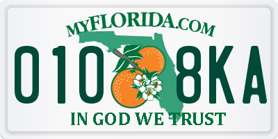 FL license plate 0108KA