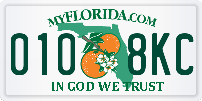 FL license plate 0108KC