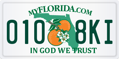 FL license plate 0108KI